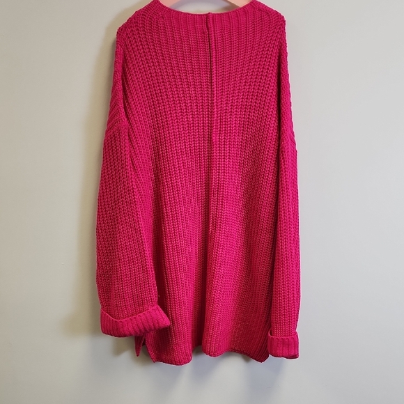 Women's Pink Knit Sweater - Picture 3 of 4